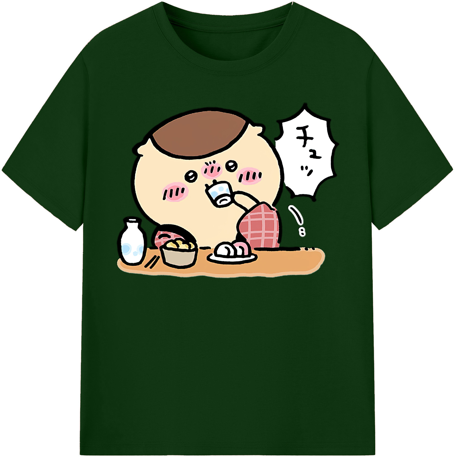 （画像用） ちいかわ くりまんじゅう Chii-kawa kuri manjū 綿100％半袖Tシャツ（フロントプリント）